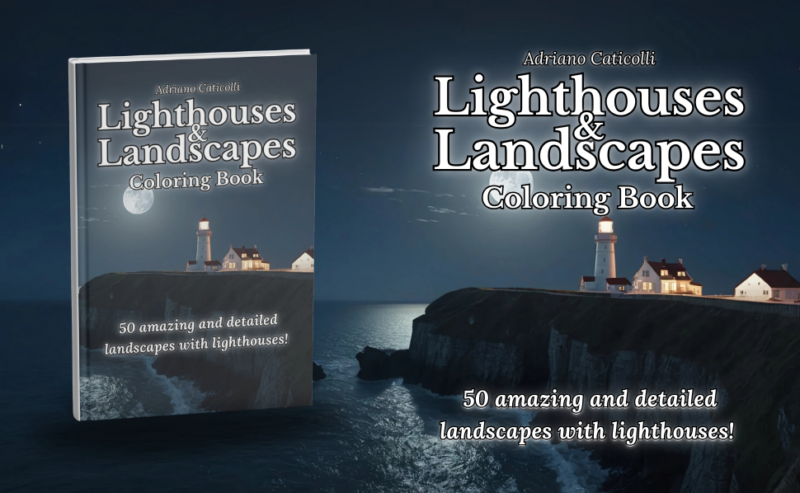 Lighthouses and Landscapes Coloring Book