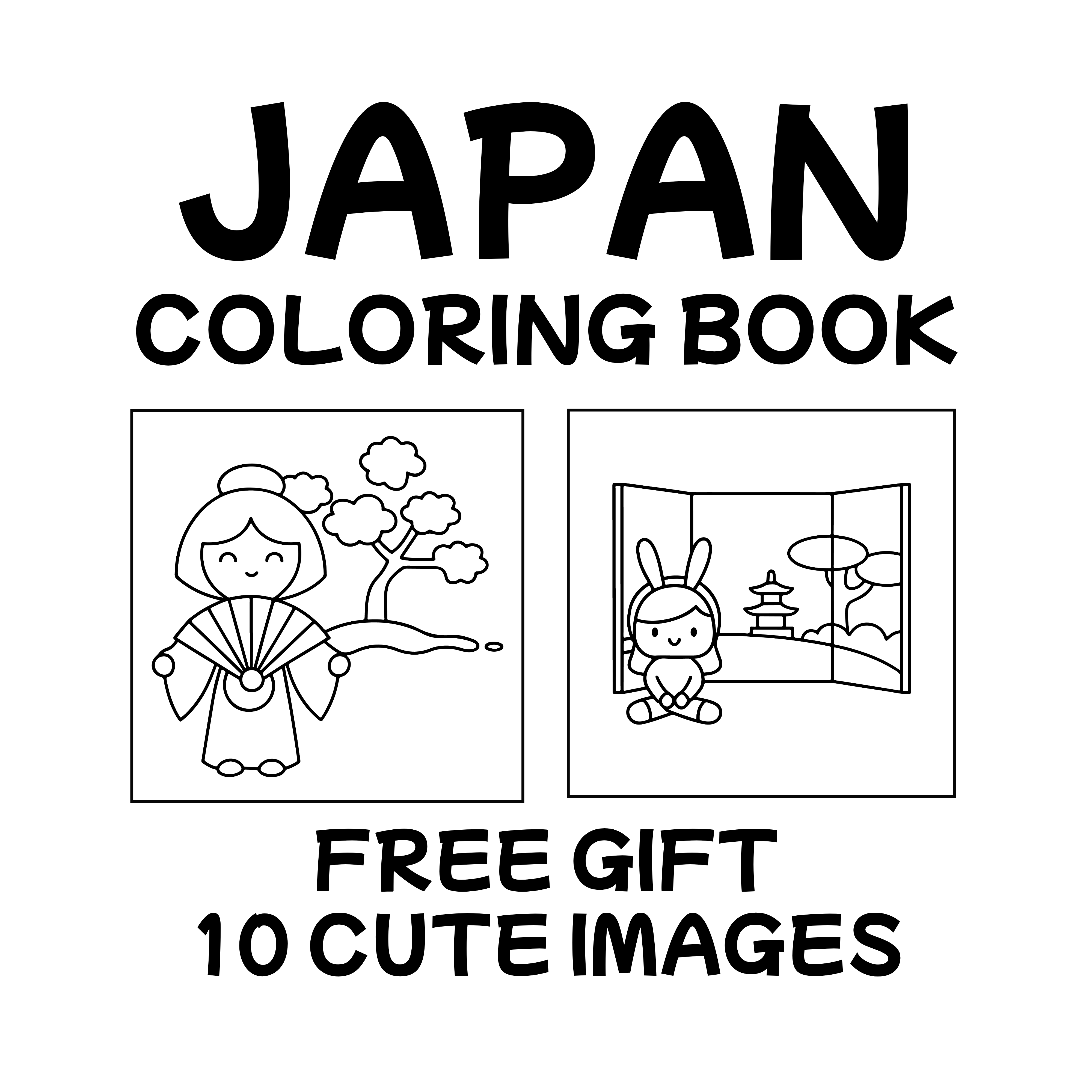 Japan Coloring Books Free Gift