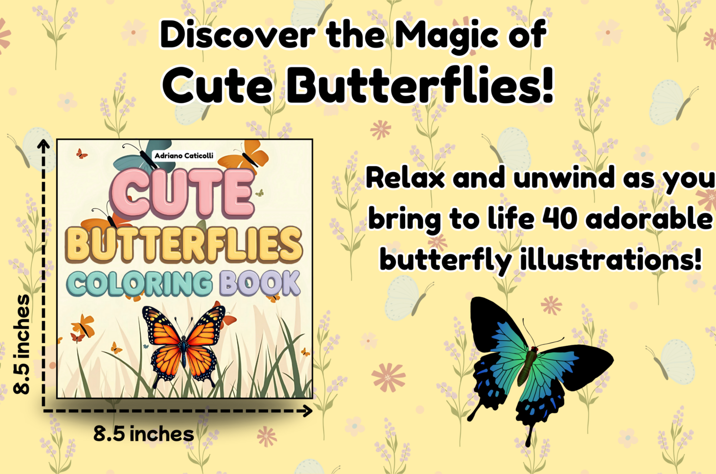 Cute Butterflies Coloring Book