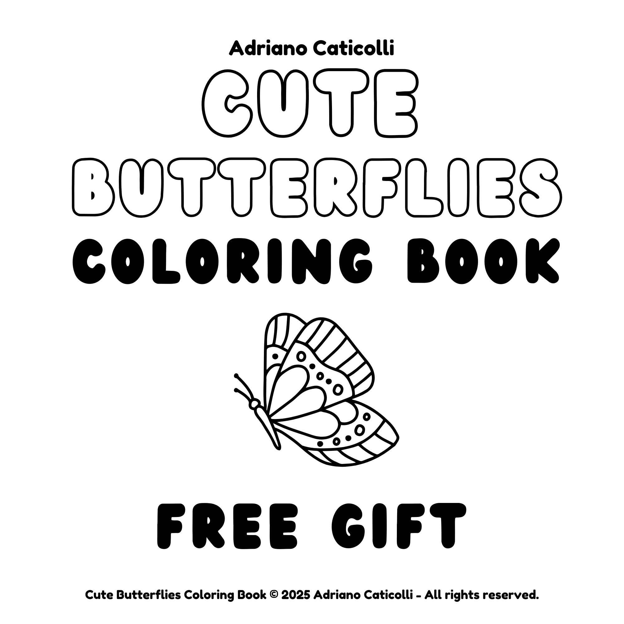 Cute Butterflies Coloring Book Free Gift